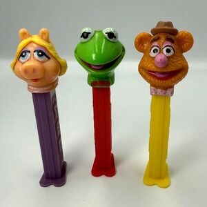 Vintage 1991 PEZ Muppets Kermit Miss Piggy‎ Fozzie Bear Dispenser Set of 3